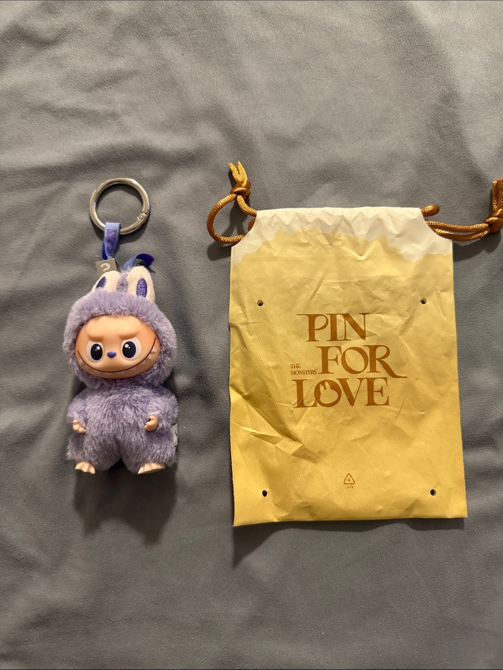 Purple Plush Character Keychain Bag Charm